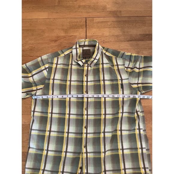PrAna Shirt Mens Medium Short Sleeve Button Up Outdoor Hiking - Picture 5 of 6